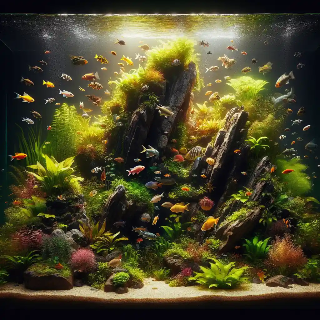 A vibrant freshwater aquarium