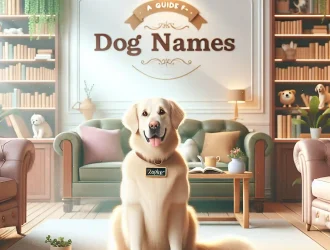 Dogs with name tags showcasing trendy and unique names.