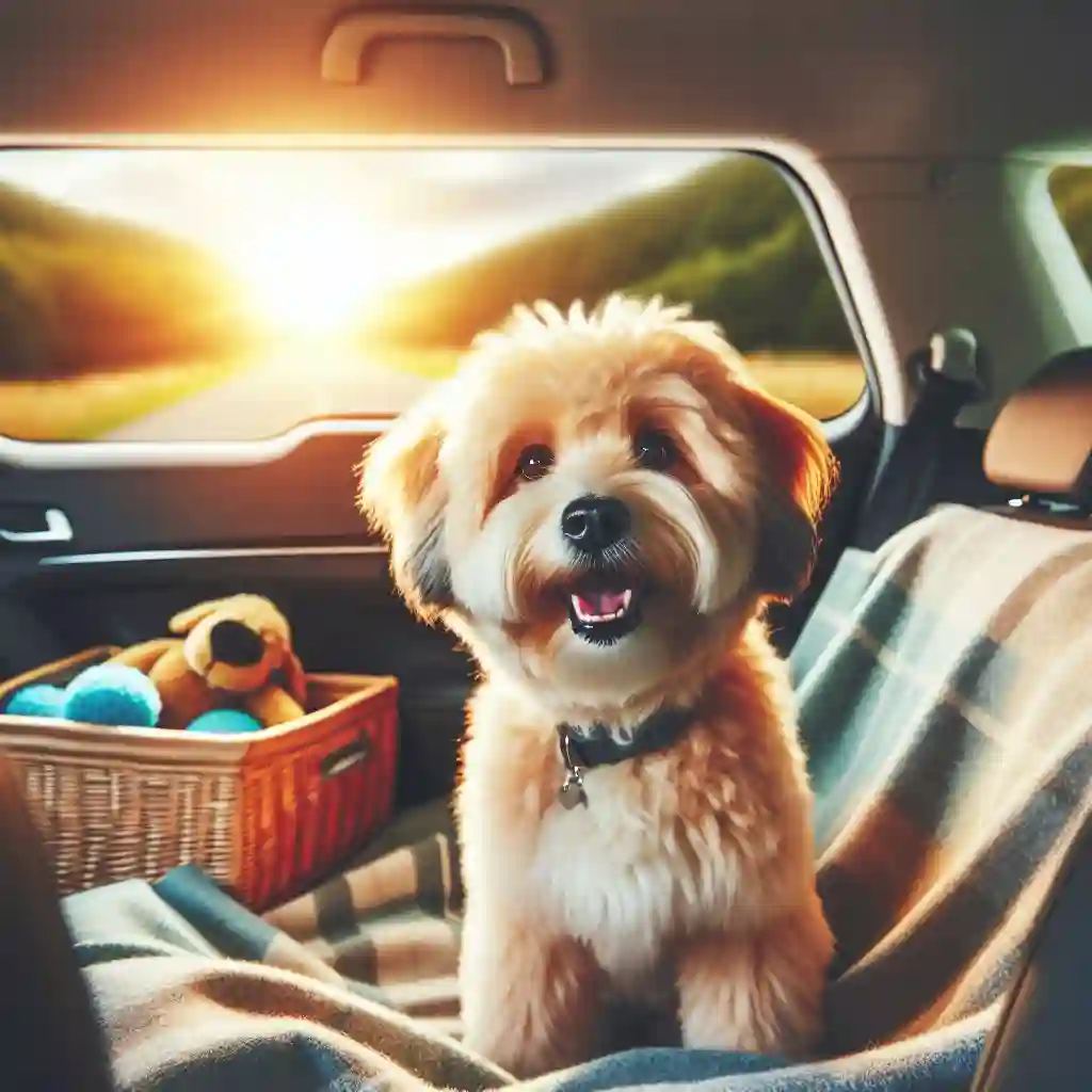 Dog looking out car window